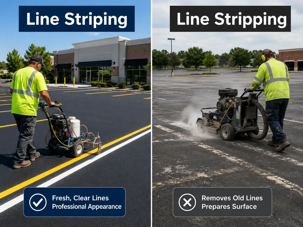 line striping vs line stripping what is the difference