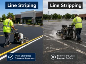 line striping vs line stripping what is the difference